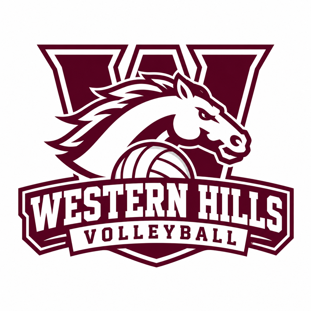 Volleyball Mustang sport logo